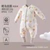 Pijama Infantil Espesso de Inverno com Pernas Separadas, Cobertor Anti-Chute para Bebês, Saco de Dormir de Algodão Puro para Bebês com Temperatura Constante para Prevenir Resfriados