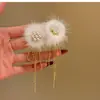 Pendientes de Borla de Perla Bola de Pelo Aguja de Plata Pendientes Retro Franceses de Lujo Ligero Pendientes de Temperamento de Gama Alta Nicho Venta al por Mayor para Mujeres