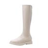 Botas Martin para Mujer 21 Otoño e Invierno Nuevas Cuero Suave Estilo Británico Botas de Caballero Caña Larga Botas Altas Moda Adelgazantes Botas hasta la Rodilla