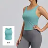 Ropa de Yoga Pilates Top Anti-exposición Cuello Redondo Ajustado Mujer Secado Rápido Espalda Bonita Chaleco de Yoga Fitness Dropshipping