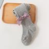 Meia-Calça Infantil com Laço para Primavera e Outono, Legging Infantil com Pé, Legging Estilosa de Espessura Média para Meninas