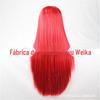 Peruca colorida de anime cos Europa e Estados Unidos 80cm de comprimento, cabelo liso, franja, peruca feminina, cobertura total da cabeça, fibra química, alta temperatura, ponto de seda