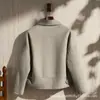 Abrigo versátil y elegante de lana 100% de color liso, abrigo corto de lana para personas menudas, abrigo de lana con cuello de blazer