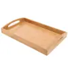 Bandeja de té kung fu de bambú y madera estilo japonés, bandeja de madera para pan y desayuno para uso doméstico, bandeja de frutas y verduras para restaurante y hotel, personalizable