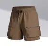 Pantalones Casuales de Cinco Puntos Verano para Hombre de Nailon de Secado Rápido Cremallera Transfronteriza Shorts Deportivos Pantalones de Playa Modernos G55