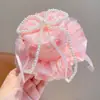 Pasador de Sombrero Pequeño de Encaje para Mujer, Dulce Accesorio para el Cabello con Lazo de Perlas, Sesión de Fotos de Cumpleaños, Pinza Lateral Estilo Princesa