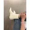 Botas Nude Francesas Estilo Coreano Botas Planas tipo Martin Botas de Caballero para Mujer Otoño e Invierno Nuevas Botines Ajustados Retro Botines Cortos