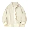 5555 Jaqueta Casual Simples com Gola Alta para Primavera e Outono para Jovens e Meia-Idade Uniforme de Beisebol Jaqueta de Negócios Japonesa para Homens
