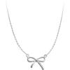 Collar fresco y lindo para clavícula de niña con mini colgante de lazo, collar chapado en plata S925, estilo japonés y coreano, regalo para mujeres