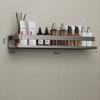 Estante de baño de aluminio espacial extraíble y lavable para pared, estante de almacenamiento de cosméticos para baño sin perforaciones, ventas directas de fábrica
