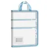 Bolsa para documentos engrosada, bolsa impermeable de PVC transparente para almacenamiento de exámenes A3, bolsa de libro portátil A4, bolsa de clasificación por materia con ranura para tarjetas