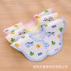 Babero de algodón para recién nacidos con rotación de 360 grados, diseño de estrella infantil, toalla de saliva para bebé, babero impermeable octogonal con flores