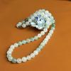Colar de esmeralda Tianshan Xinjiang Tianshan colar de gradiente de jade esmeralda 8mm contas redondas colar de flor flutuante natural Corrente mãe de jade