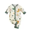 Macacão de Bebê com Estampa Integral, Macacão de Bebê para Primavera e Outono, Roupas de Rastrejamento para Exterior para Bebês de 0 a 1 Ano, Estoque de Liberação Alfandegária Transfronteiriça