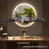 Lámpara de pared de estilo chino nuevo lámpara de pared minimalista moderna Zen lámpara de pared de entrada pintura bienvenida pino sala de té fondo pintura decorativa lámpara de pared
