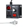 Regulador de Voltaje de Silicio Controlable de Alta Corriente 4000W Regulador de Temperatura Regulador de Velocidad Cambiador de Velocidad Continuo de CA 220V con Interruptor Rojo