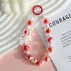 Cordón de Teléfono Móvil de Gama Alta con Cadena de Muñeca de Diamantes, Lujo Accesible, Moderno y Versátil, Cadena Corta Hecha a Mano con Perlas, Colgante de Joyería de Pedrería