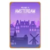 Paisagem Urbana Europeia Transfronteiriça Pintura Decorativa de Folha de Flandres Casa de Canal Holandesa Moinho de Vento Pintura Decorativa de Folha de Flandres