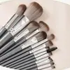 Set de Brochas para Rubor y Sombras Fácil de Usar para Principiantes, Versión Portátil, Chuji Set de 14 Piezas de Brochas de Maquillaje Color Verde Cuatro Estaciones