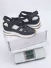 Sandalias de cuña de talla grande para mujer, nuevo estilo transfronterizo europeo y americano, primavera 2025, estilo romano con cierre de velcro, comercio exterior