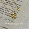 Joyería Plata Brillante Dongdaemun de Corea del Sur Plata de Ley S925 Collar de Corazón Nudo Dorado Estilo Ins Apilamiento Simple para Mujeres