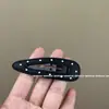 Nuevo Pasador de Pelo de Cuero con Lunares Blancos y Negros Estilo Coreano Forma de Gota de Agua Pinza Bb Pinza Lateral Pinza para Flequillo Pasador de Pelo para Mechones Sueltos