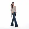 26 Jeans de Campana con Bordado de Cintura Baja Ligeramente Sueltos Estilizadores Modelo Retro Americano Relación Cintura-Cadera para Mujer Soporta Dropshipping
