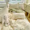 Ins juego de cuatro piezas algodón puro ropa de cama 100% algodón funda de edredón funda de almohada sábana sábana bajera dormitorio estudiantil juego de tres piezas 4