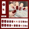 Xiaohongshu Douyin Unha Postiça Gel Jelly Estilo Diamante Manicure Estilo Puro Desejo Menina Gelo Transparente Removível Adesivos de Unha Prontos