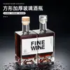 Botellas Cuadradas para Licores, Botellas Gruesas de Vidrio con Forma de Montaña, Botellas de Vodka, Botellas Vacías, Botellas Caseras Reutilizables, Botellas para Licores de Múltiples Especificaciones