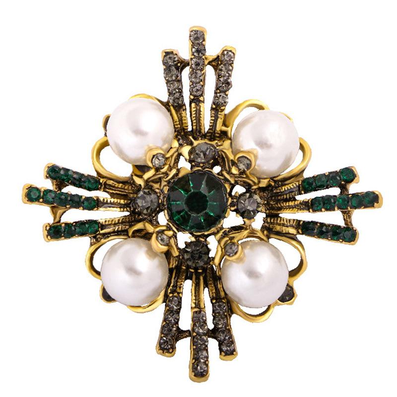 珍珠十字架胸针-2