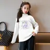 Y2053# camiseta solta de manga comprida estilo western para meninas nova outono grande roupas infantis meninas crianças top respirável camiseta