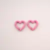 Nuevo accesorio de cierre de resorte de presión pintado de colores para joyería hecha a mano, colgantes de muñeca DIY, anillo de resorte en forma de corazón