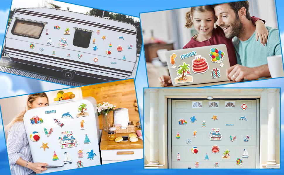 JULMELON Cruise Door Decorations Magnetic