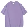 Verão 2026 300g Algodão Puro Peso Pesado Manga Curta Respirável Gola Redonda Manga Meia Cor Sólida Roupa Infantil Camiseta para Meninos e Meninas, Crianças Médias e Grandes
