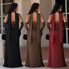 C7853 Transfronterizo 2026 nuevo vestido de tubo elegante de alta gama para mujer con cuello de volantes, cintura plisada y dobladillo de cola de pez