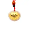 Colgante de Jade con Incrustaciones de Oro 3D Estilo Chino Candado de Longevidad para Bebé Regalo para Niños Recuerdo de Luna Llena Colgante Premium