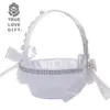 Productos de boda queridos Lazo pequeño de pedrería perla Flor de novia flor Cesta de flores para bodas Cesta de flores para bodas de boutique Boda suministros de boda