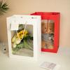 Bolso de mano hueco simple ventana tienda de ropa Bolsa de papel de compras de alto nivel bolsa de regalo transparente de cumpleaños