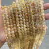 Fornecido Diretamente pelo Fabricante, Cristais Naturais de Cabelo Dourado Transparente Gelo Contas Soltas 6mm Cristal de Cabelo Amarelo Contas Redondas Acessórios para Pulseira DIY Contas Atacado
