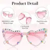 Gafas de Perlas de Fiesta de Gama Alta de Amazon Gafas de Sol con Forma de Corazón Blanco Diamante Gafas para Fiesta de Cumpleaños de Mujer