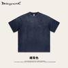 Camiseta Masculina de Manga Curta Retrô Streetwear Pesada Lavada Vintage Estilo Americano Tendência Marca Própria Algodão Puro Primavera/Verão 2026