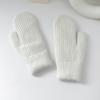 Manoplas de Invierno para Mujer de Doble Capa con Puño y Piel de Conejo Gruesa de Color Sólido para Calidez y Protección contra el Frío, Adecuadas para Ciclismo, Guantes para Adultos