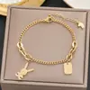 Pulsera 100 Europea y Americana Acero de Titanio Color Oro de 18k Libre de Color para Mujer Simple Versátil Elegante Ins Moda Personalizada Joyería de Mano