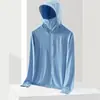 Ropa de Pesca Personalizada de Nuevo Estilo Veraniego de Seda de Hielo Transpirable Ultradelgada Anti-Mosquitos, Ropa de Protección Solar para Pesca, Ropa de Protección Solar de Seda de Hielo para Hombre