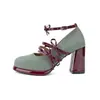 Tacones Altos Mary Jane de Tacón Grueso Estilo Francés para Mujer, Nuevo Estilo Retro 2026 Lazo Estilo Hada, Adecuados para Combinar con Vestidos, Zapatos de Salón de Boca Baja