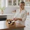 Cesta de Armazenamento Simples Transfronteiriça, Cesta de Armazenamento de Mesa Tecida com Grama de Cabacinha, Cesta de Armazenamento de Livros e Vegetais Minimalista Moderna para Sala de Estar
