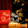 Caixa de Presente de Luxo Combinando Presente de Aniversário Lembrança de Evento Logotipo Impresso Presente Empresarial Luminária de Noite em Madeira Sólida Personalização