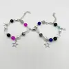 Pulseira Cruzada Europeia e Americana para Casal Melhores Amigos Dados Preto e Branco Hip-hop Feita à Mão Violão Microfone Estrela de Cinco Pontas Pulseira