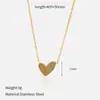 Collar de Acero Inoxidable con Colgante de Corazón Chapado en Oro Real Europeo y Americano Cadena para Clavícula Simple Temperamento Joyería al por Mayor